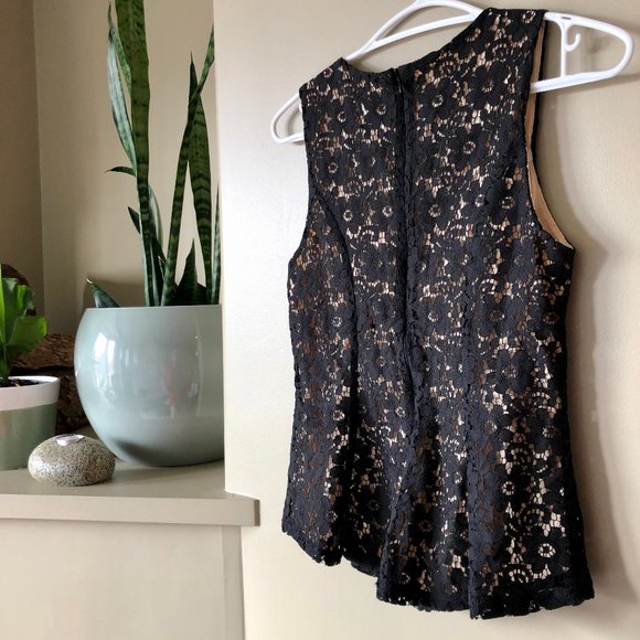 Lace Subtle Peplum Top - Picture 2 of 2